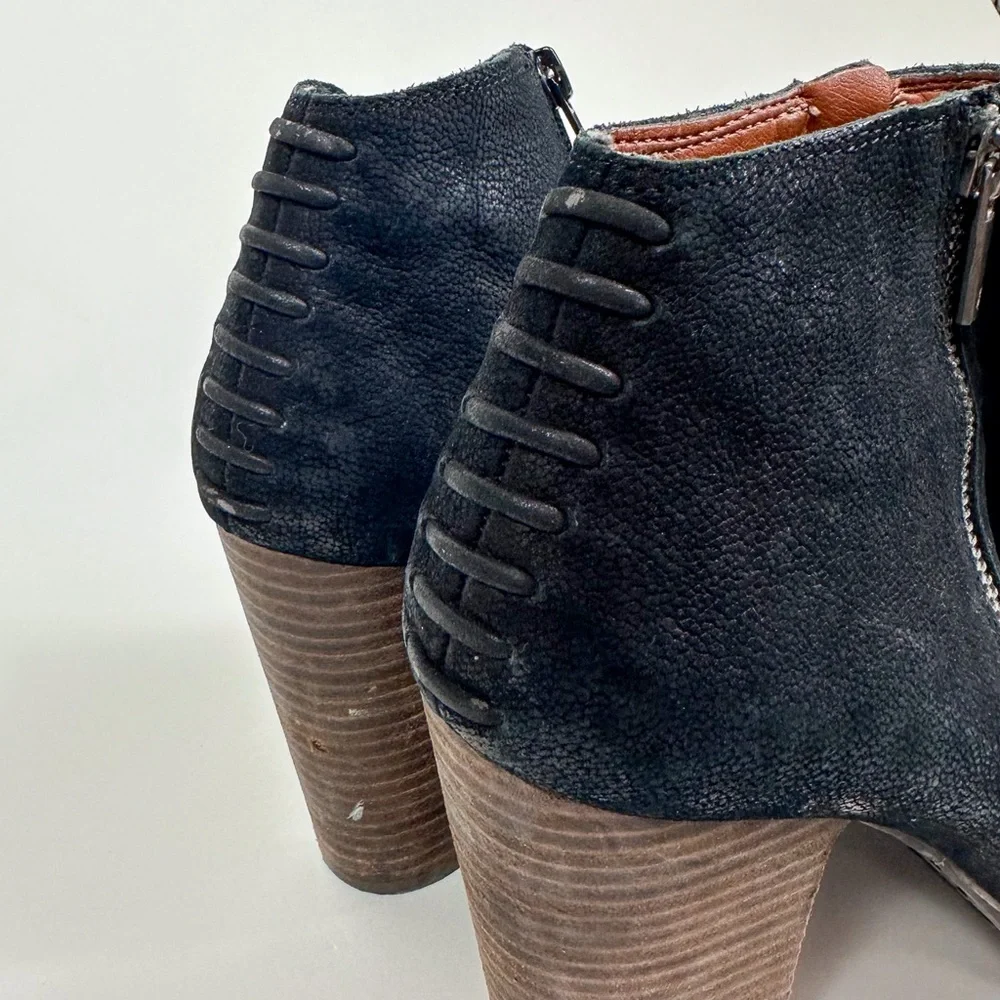 Lucky Brand Peep Toe Leather Booties